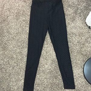 Kids/teenager textured black leggings